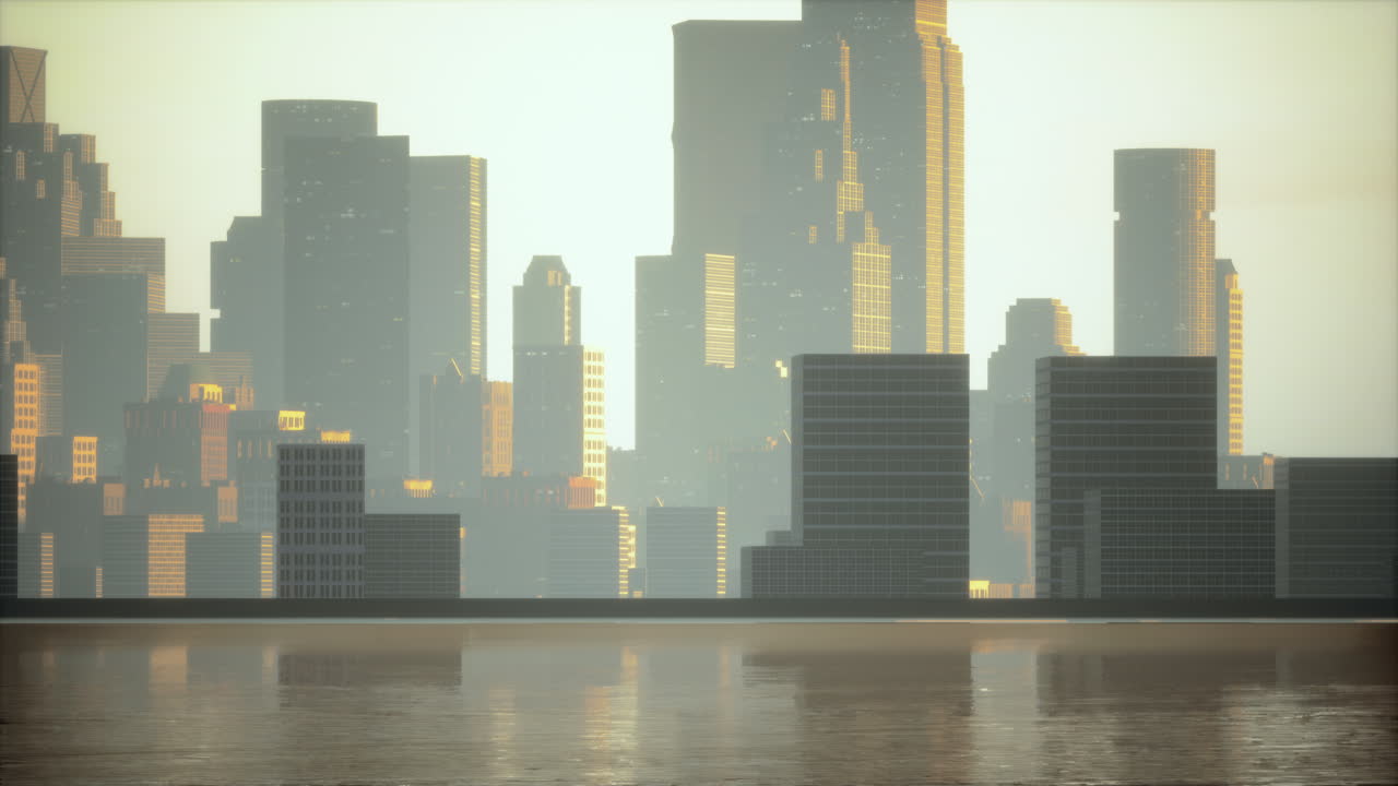 Sunrise City Skyline View