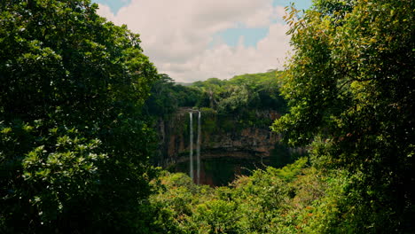 chamarel waterfall in the mauritius island from high view point