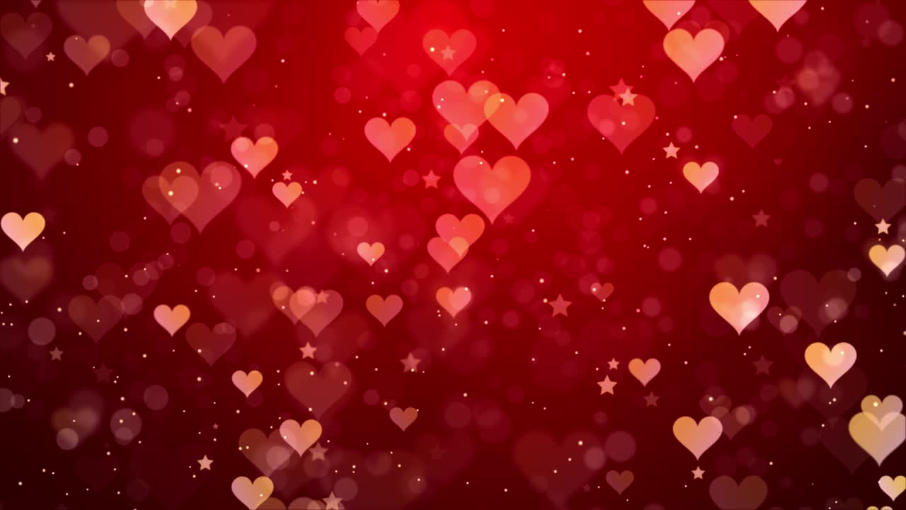fondos de corazón con corazones cayendo luz de partículas en bucle para san valentín, boda o amor