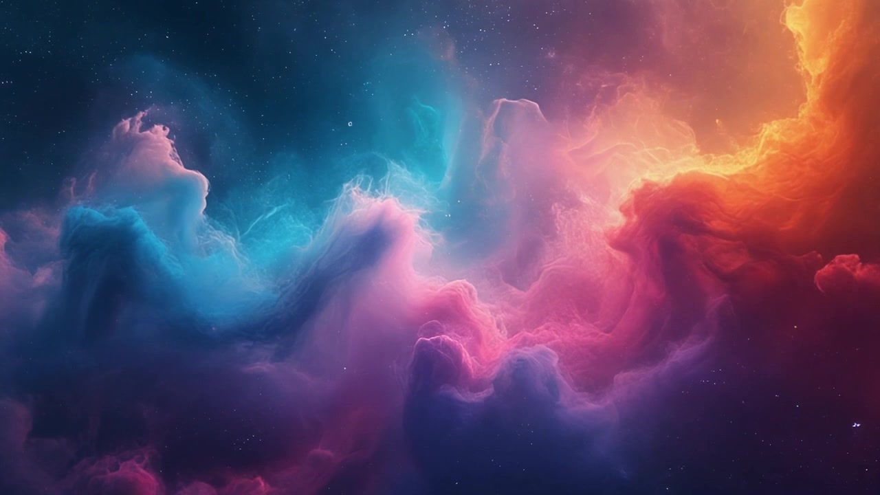 Nebulose vibranti vorticose nello spazio profondo