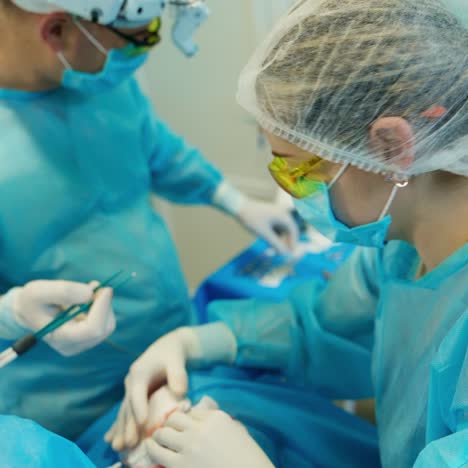 patient receiving plastic operation
