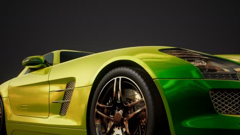 luxury sport car in dark studio with bright lights