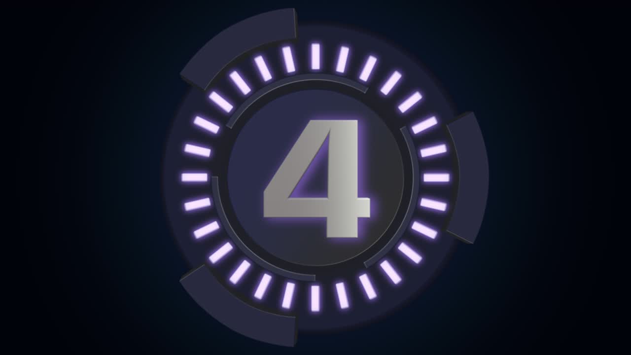 Digital blue film countdown in futuristic style
