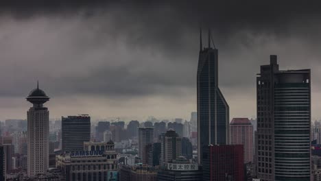 rainy day running sky 4k time lapse from shanghai city