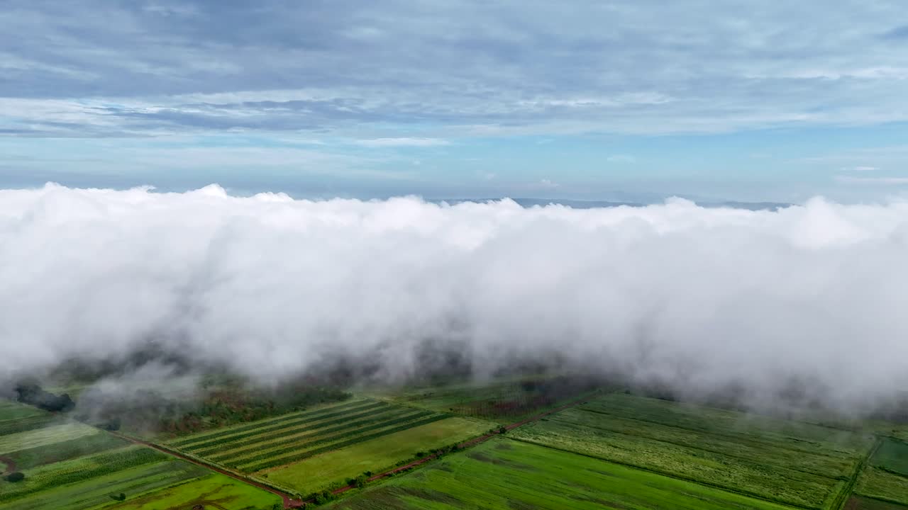 Cloud Movements Above Rural Mexico, Aerial Hyperlapse