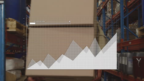 Animación-Del-Procesamiento-De-Datos-Sobre-Una-Trabajadora-Afroamericana-En-Un-Almacén