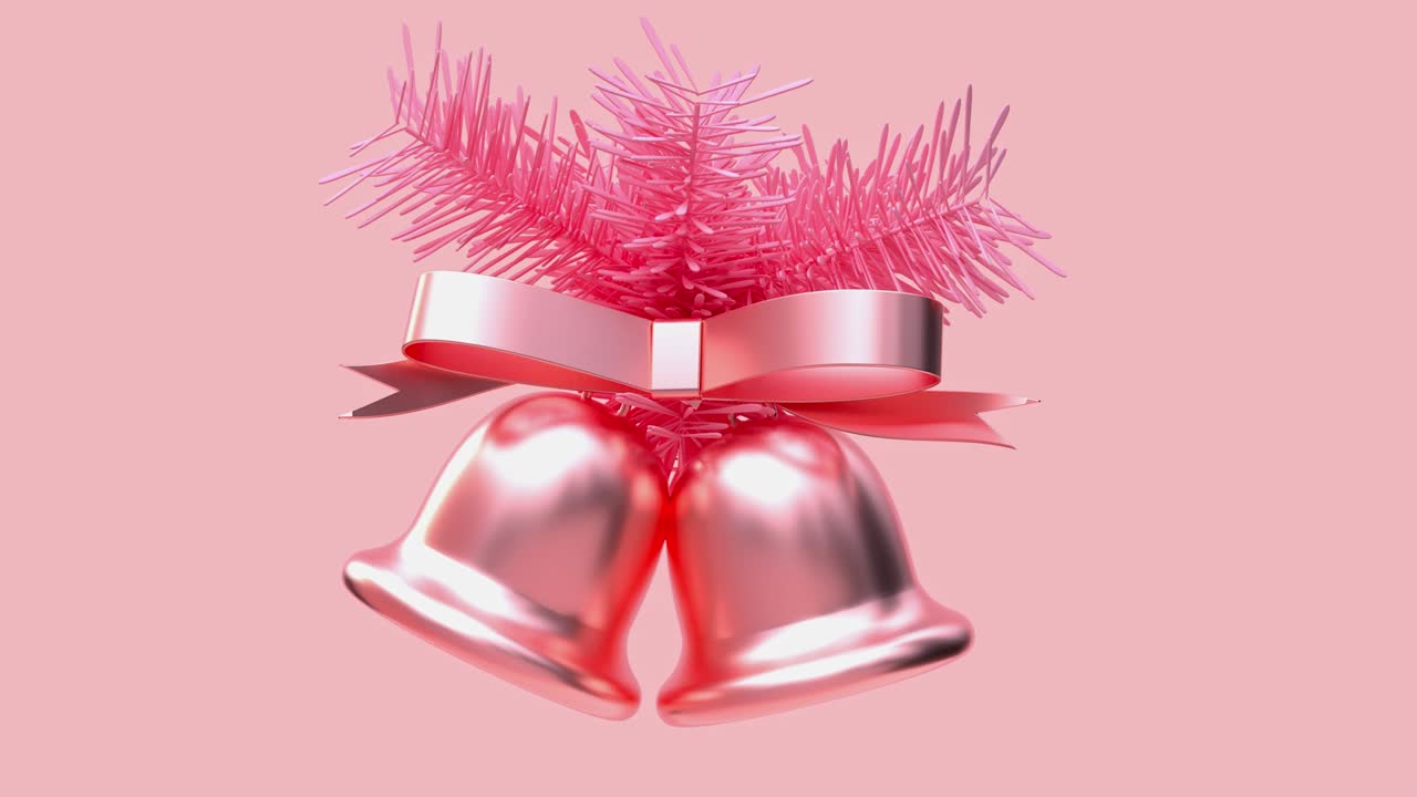 핑크 장면 3d 렌더링 모션 추상 금속 물체 장식 크리스마스 개념