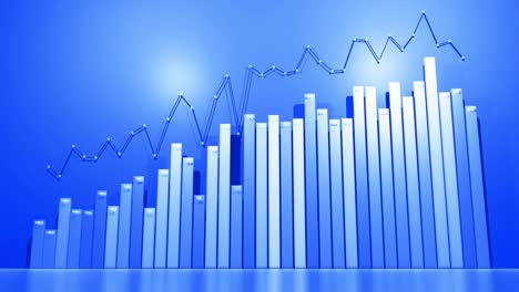 beautiful background with abstract infographics in loop. bars, counters and graph. concept of growth, progress moving forward . financial background of columns and graph for analytical programs