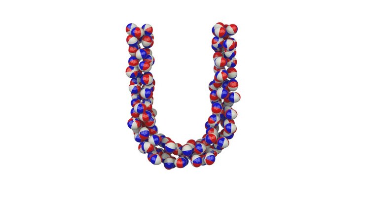 Beach Ball Themed Font Letter U