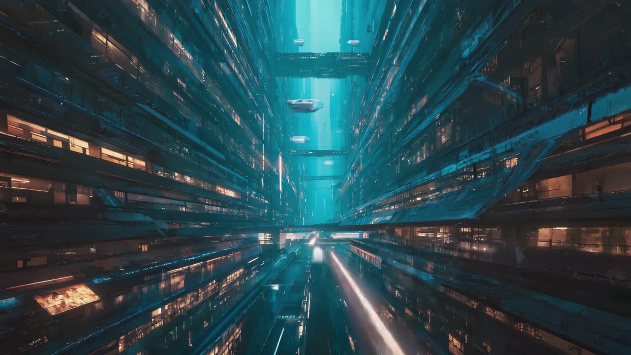 el paisaje urbano cyberpunk futurista