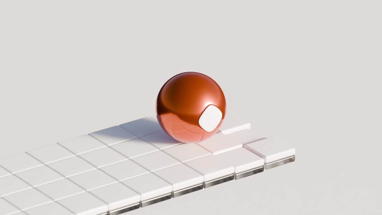 Shiny Sphere on White Tiles