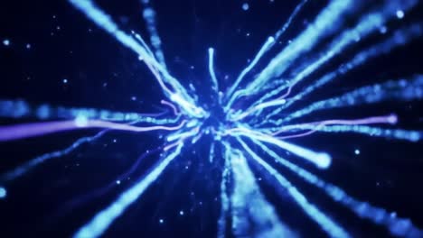 an electrifying journey through dynamic blue streams of light: a visual exploration of vibrant energy pulsating through the cosmic space