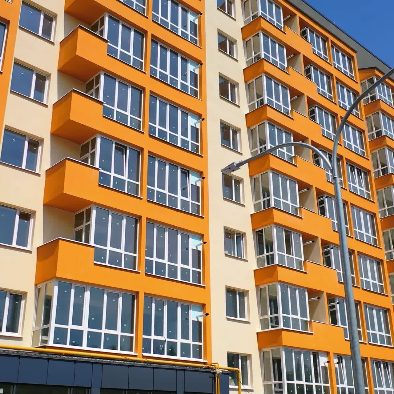 New multi storey buildings. Modern large sleeping area residential complex with panel houses