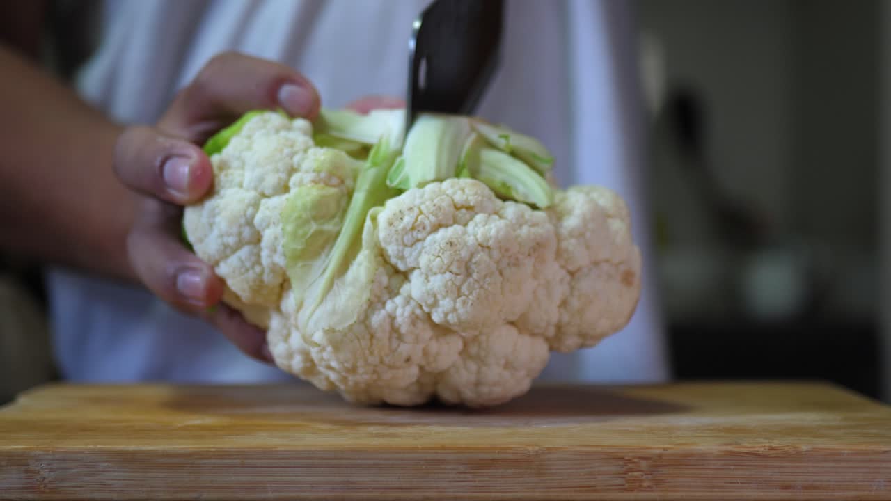 Fresh cauliflower vegetable legume cooking cutting preparing healthy eco bio plant