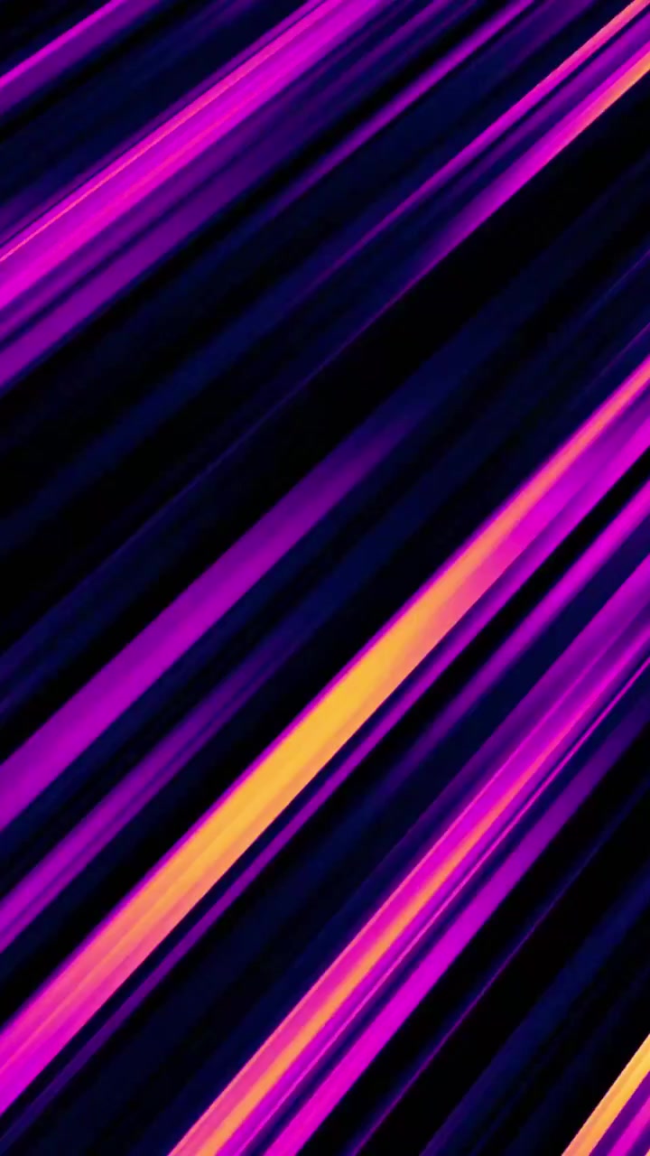 Vertical video of abstract purple diagonal speedlines moving left on black background