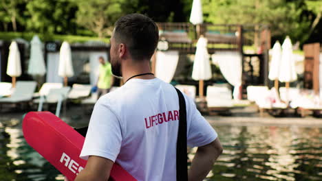 lifeguard by the pool