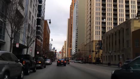 pov shot of car driving in new york city