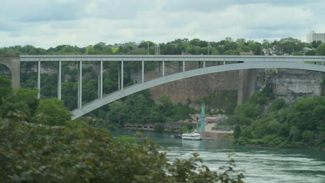 pan of rainbow bridge between the us and canada