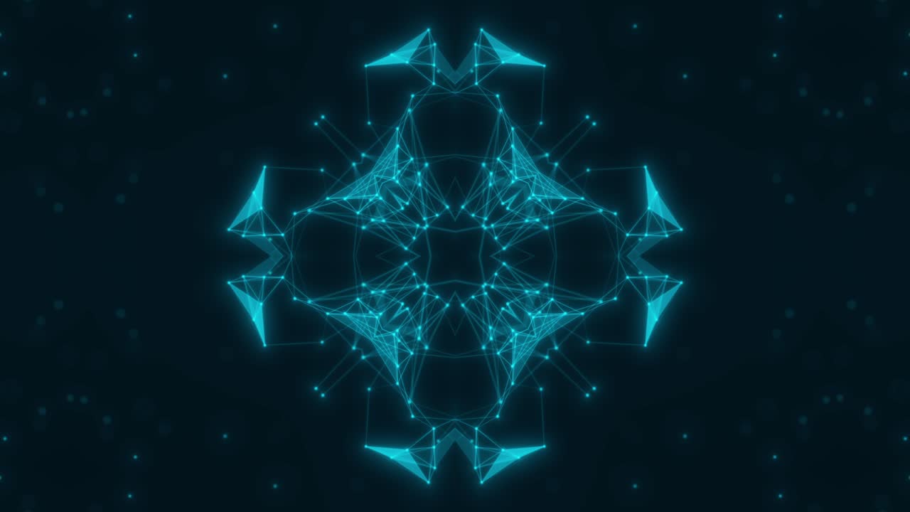 Vj Loop Blue Neon kaleidoscope. Seamless animation.