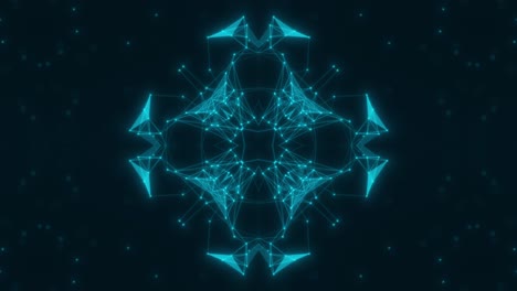 el caleidoscopio de neón de bucle azul de vj. animación sin costuras.
