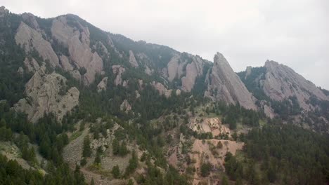 Aerial-view-of-Flatirons-landscape,-Boulder,-Colorado