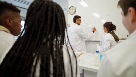 Science classroom with students and teacher