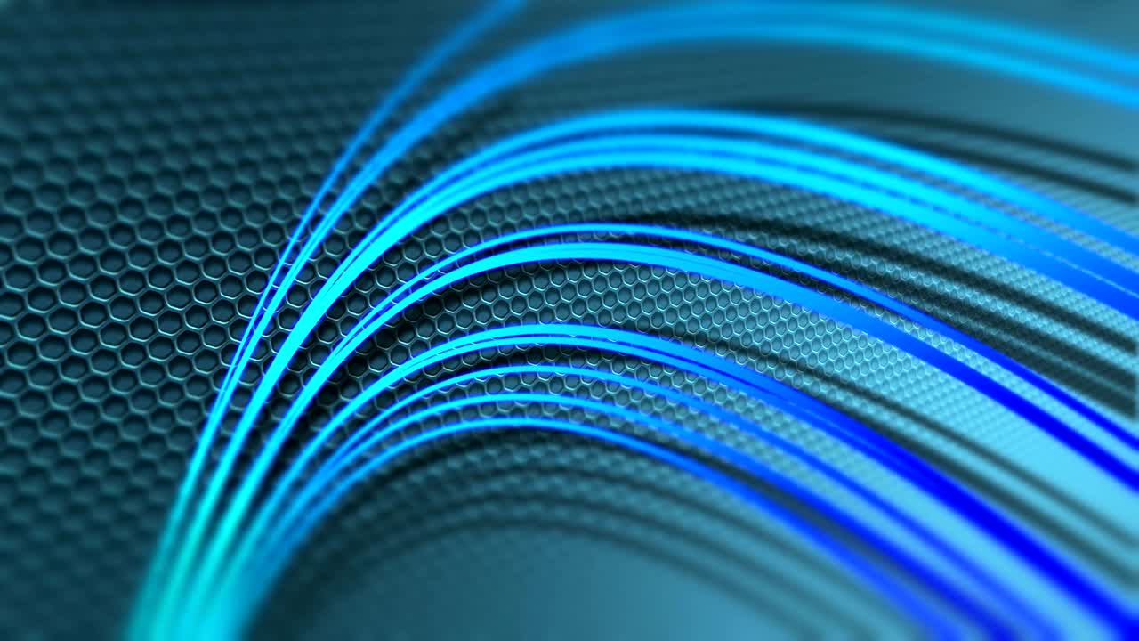 빛나는 파란색 줄무 원 추상적인 운동 배경