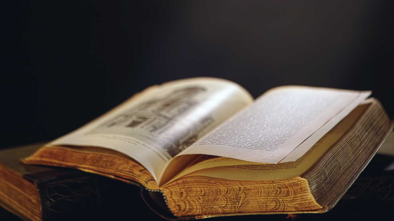 Libro vintage tenuto aperto