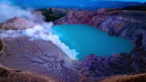 perched like a mystical sentinel in east java, indonesia, the ijen volcano is a symphony of the surreal