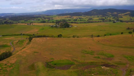 Aerial-view-of-a-Rural-Countryside-landscape-near-Wollongong,-NSW,-Australia