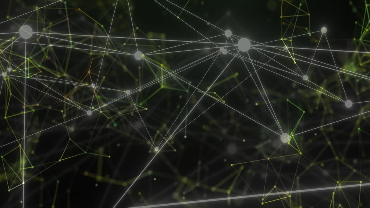 Animation of network of connections on black background