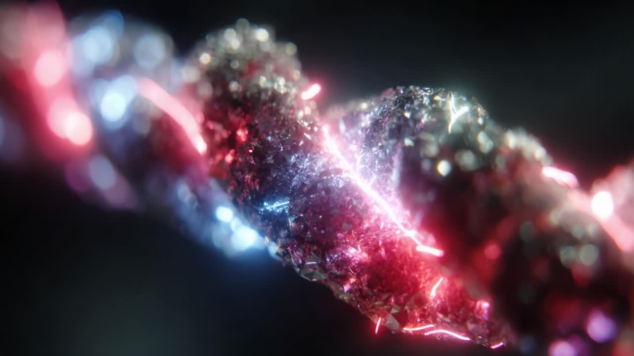 A Glimmering Twist of Light: An Abstract Visualization of Colorful Crystal-Like Structures Illuminating with Vibrant Energy Patterns