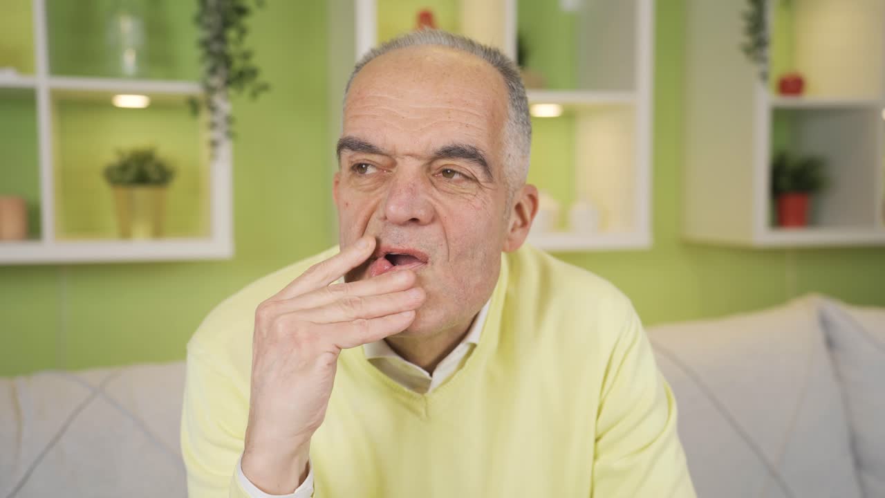 Retired old man trying to remember, amnesia, alzheimer's.