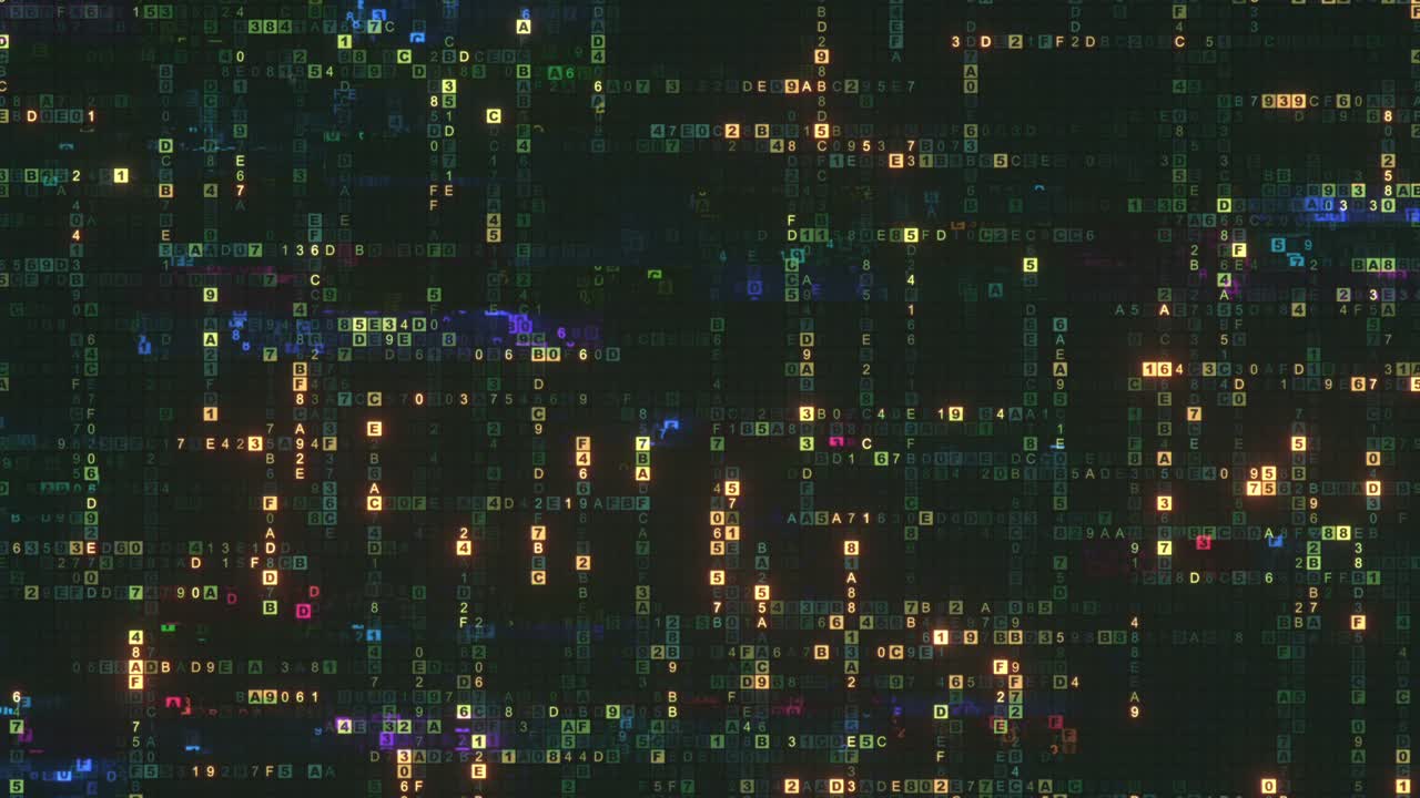 디지털 머신 스 코드 (digital machine hex code) 는 3d 렌더링 애니메이션의 원활한 루프 (seamless loop) 를 고장 니다.