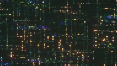macchina digitale hex-code è glitching loop senza cuciture animazione rendering 3d