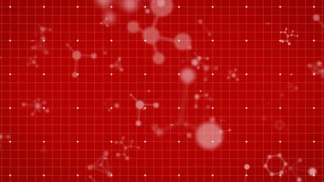 Animation-of-chemical-structures-floating-on-red-background