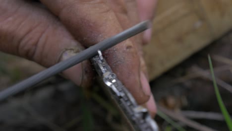 chainsaw preparing for wood cutting 4k