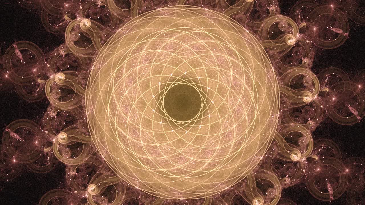 convergencia geométrica abstracta del círculo de la línea sagrada - espiritual, meditación, animación en bucle sin fisuras