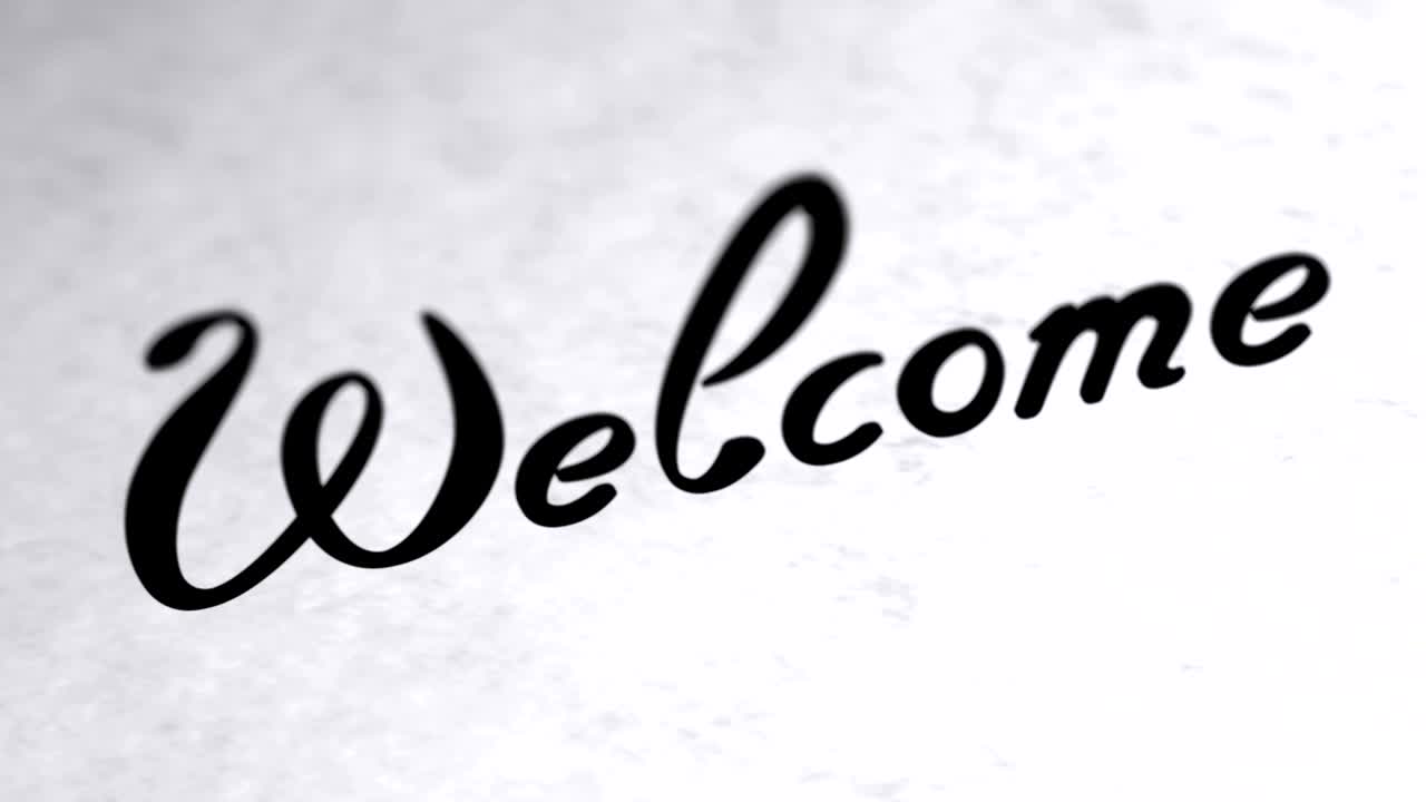 "Welcome" on the page. Looping footage has 4K resolution.