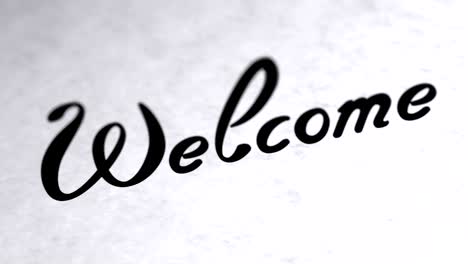 "welcome" on the page. looping footage has 4k resolution.