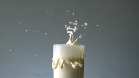 cookie falling in glass of milk