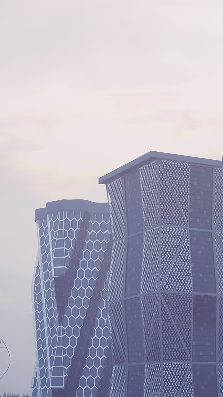 Futuristic Skyscrapers with Geometric Patterns