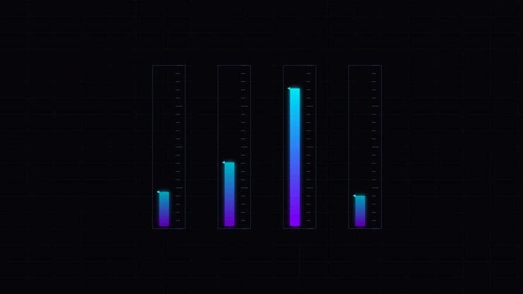 Animated Digital Audio Equalizer Bars on Dark Background