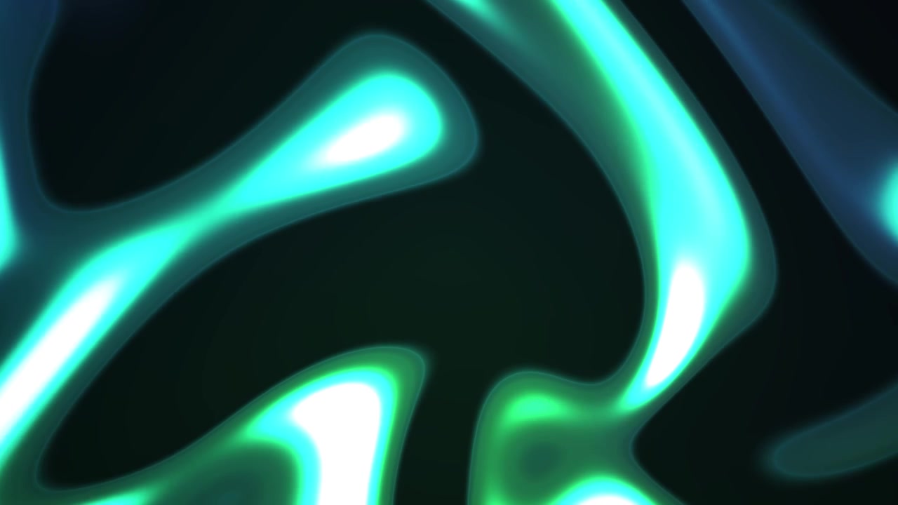 Abstract Liquid Motion with Glowing Blue and Green Light