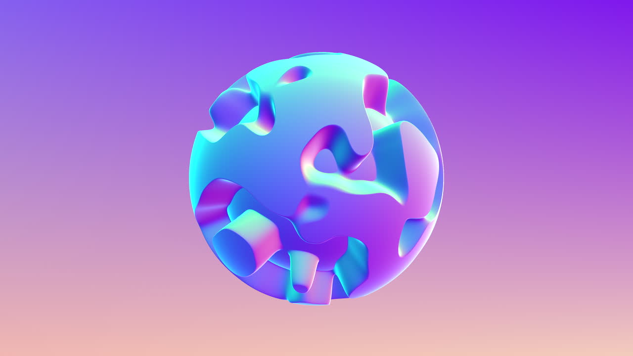 레인보우 판타지 네온 추상적인 구체 보라색 그라디엔트