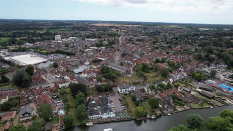 ciudad de beccles en suffolk reino unido alta panorámica drone vista aérea