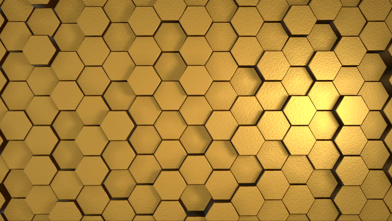 bucle de fondo dorado hexagonal