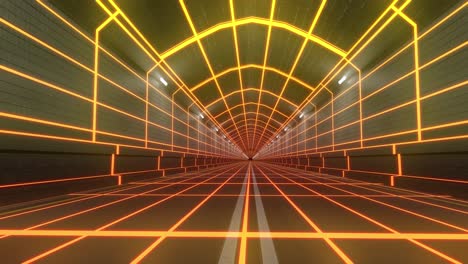 Bucle-Túnel-Años-80-Retro-Tron-Futuro-Estructura-Metálica-Arcade-Carretera-Tubo-Metro-Neón-Resplandor-4k