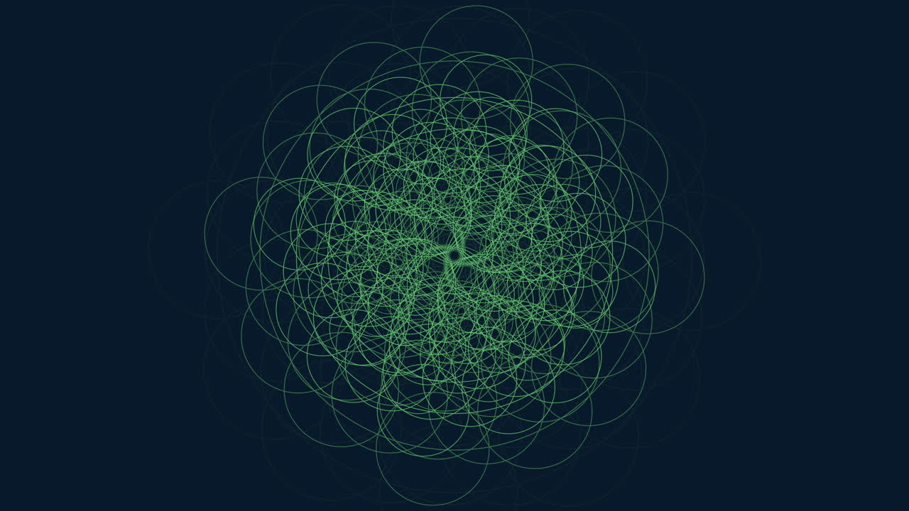 patrón circular simétrico con líneas intrincadas y círculos superpuestos