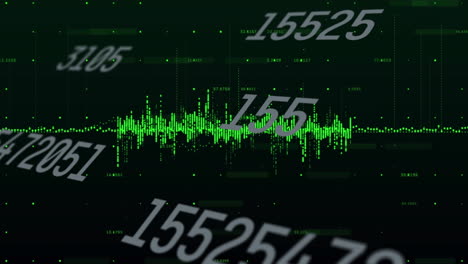 animación del procesamiento de datos financieros sobre un fondo negro